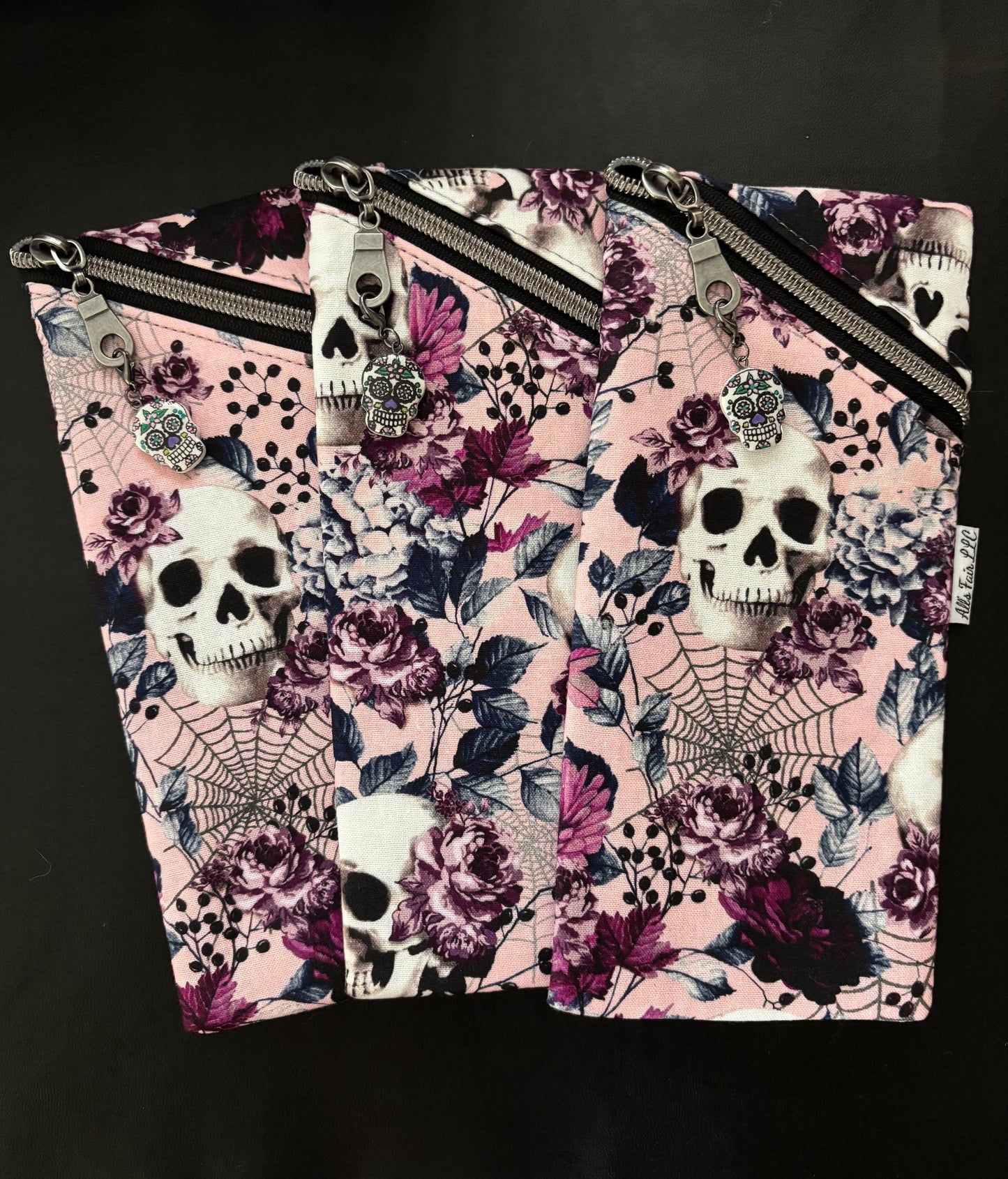 Halloween Fabric Offset zipper pouch