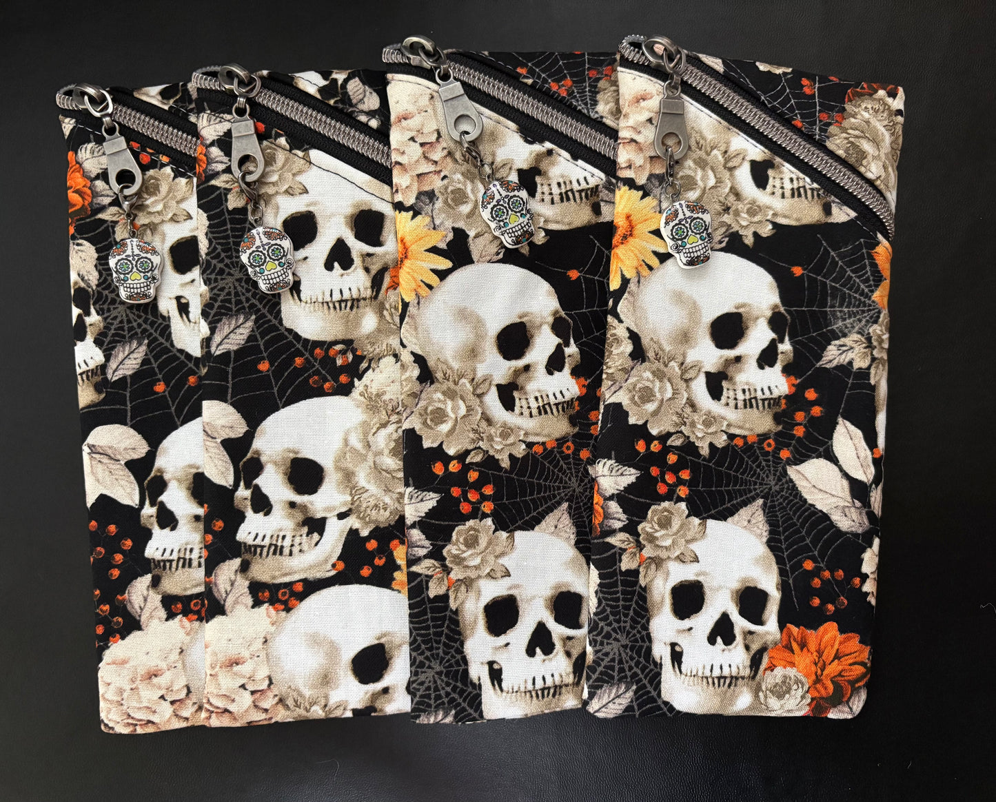 Halloween Fabric Offset zipper pouch