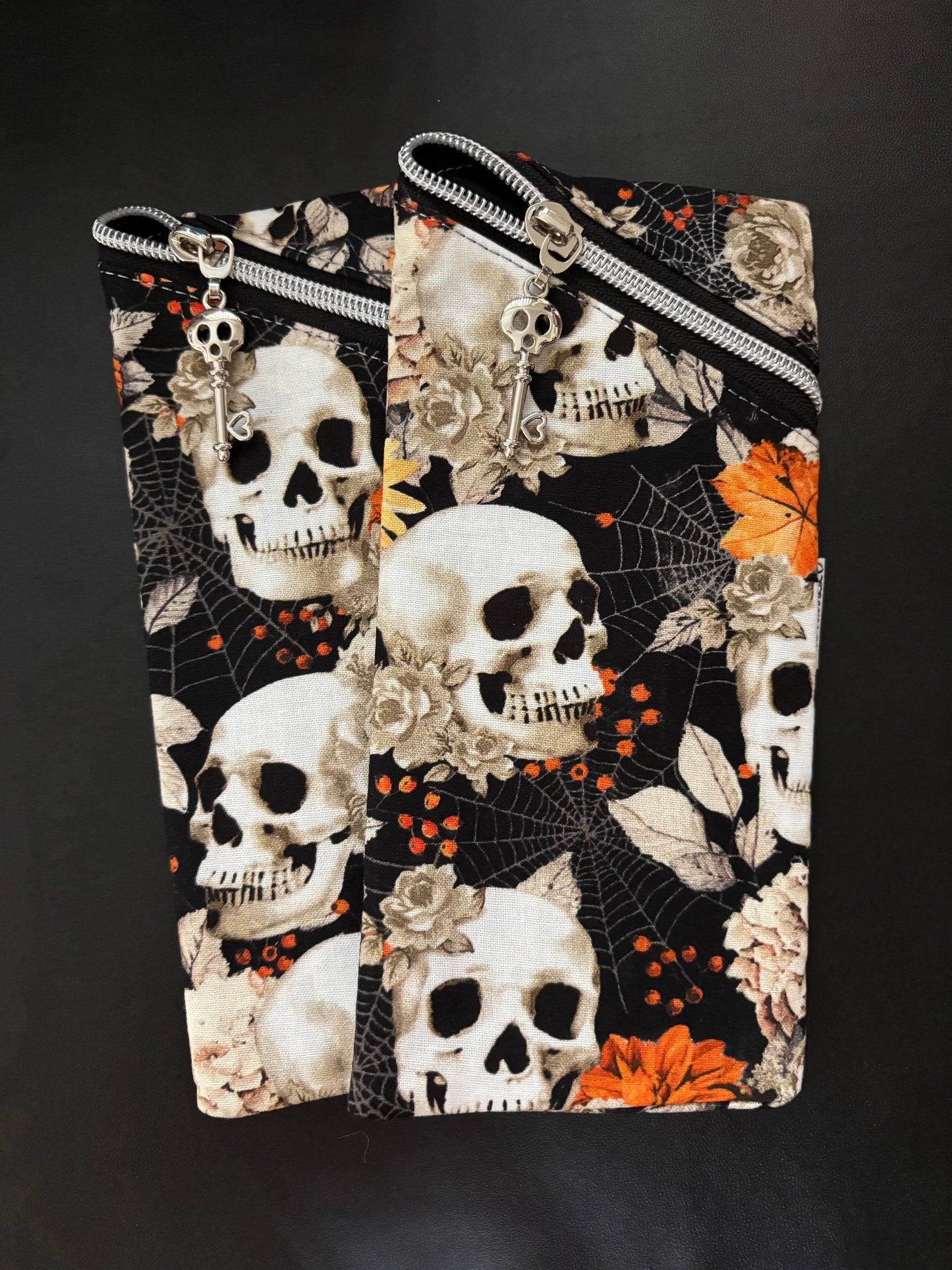 Halloween Fabric Offset zipper pouch