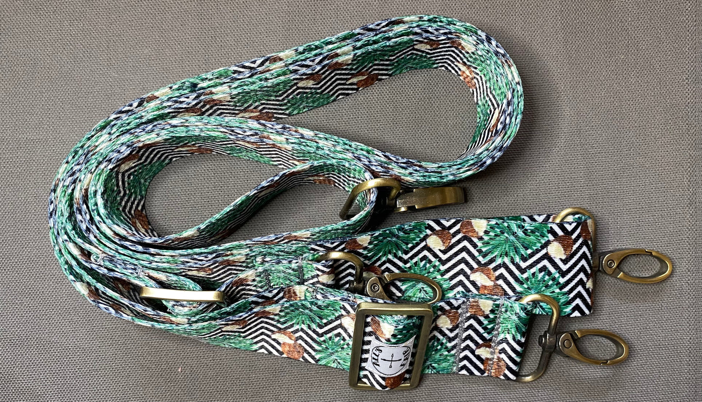 1.5” wide colorful webbing bag straps