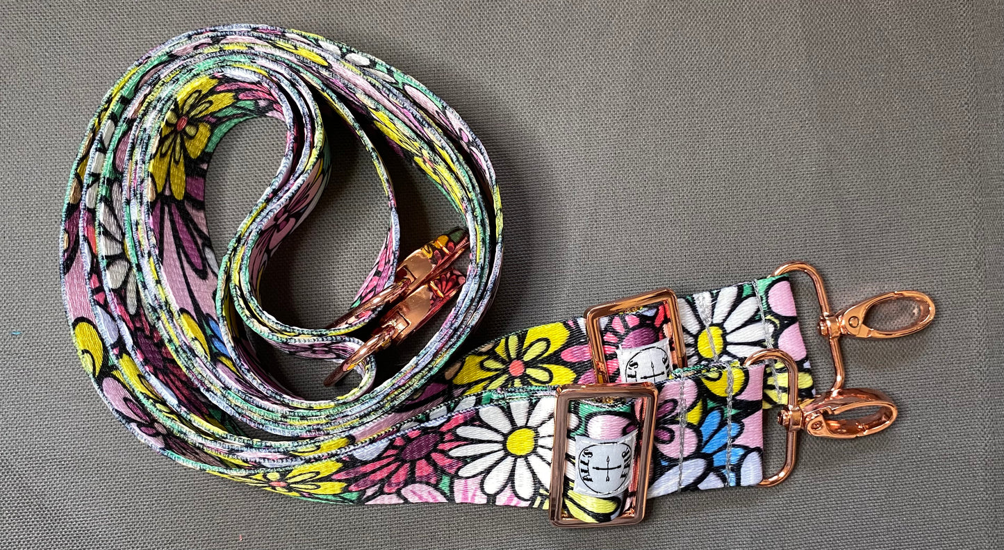 1.5” wide colorful webbing bag straps