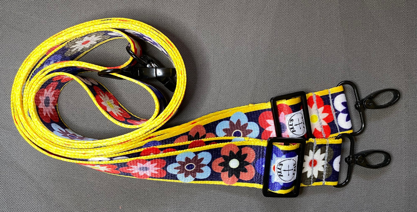 1.5” wide colorful webbing bag straps