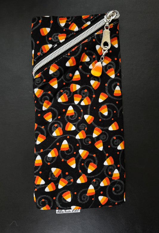 Halloween Fabric Offset zipper pouch